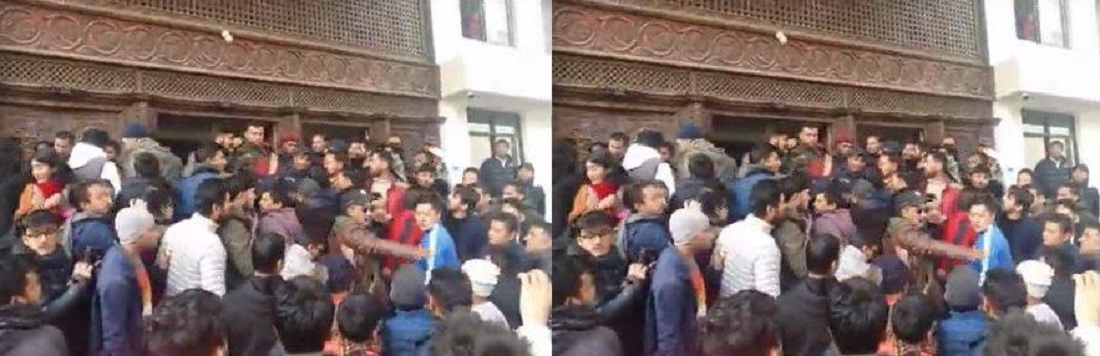 कांग्रेस केन्द्रीय कार्यालयमा नेविसंघका २ गुटबीच हात हालाहाल