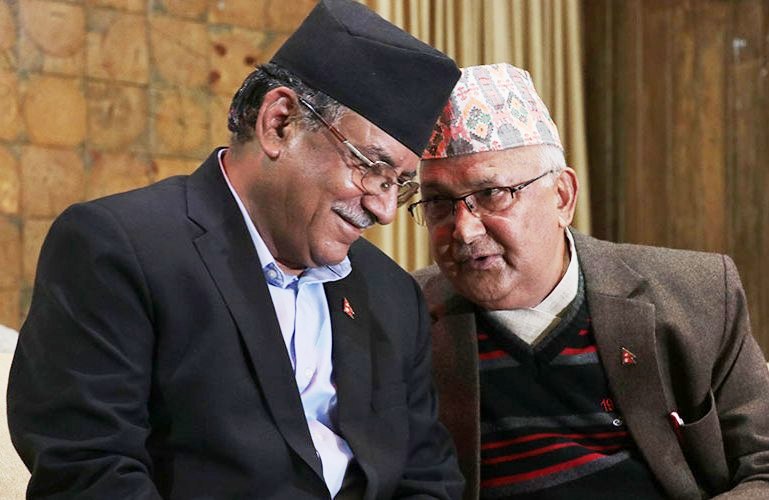 ओली र प्रचण्डबीच भेटवार्ता चल्दै