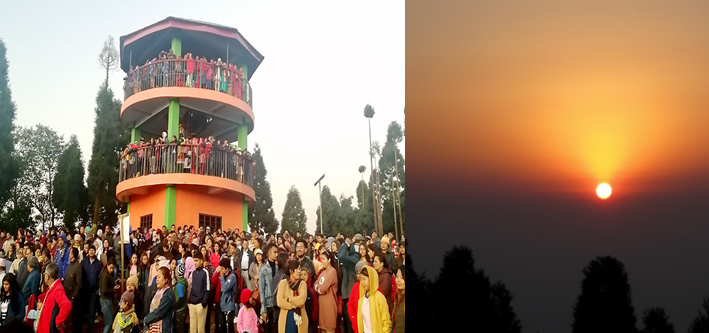 पर्यटकहरुको घुइँचो झुल्के घाम हेर्न अन्तु डाँडामा