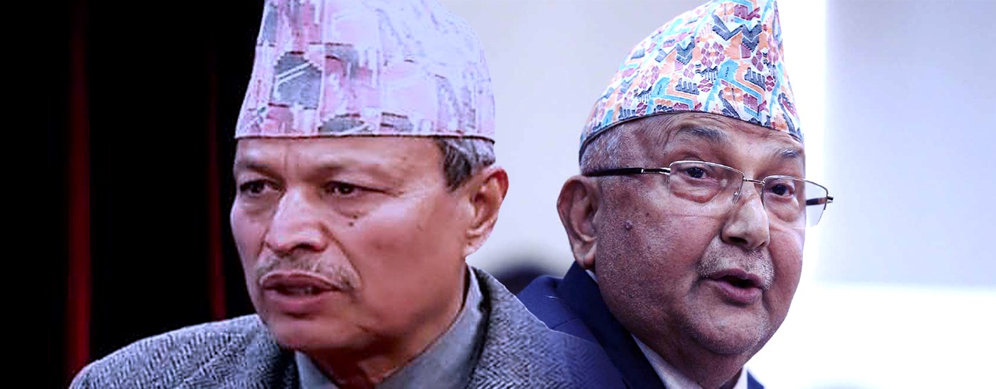 चितवन आएपछि पहिलो पटक ओली-रावलबीच 'वान टु वान' भेटवार्ता
